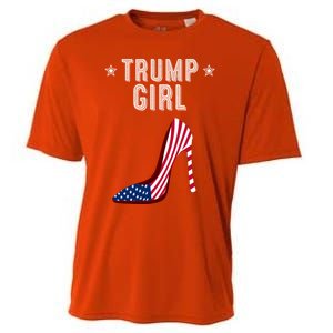 Funny Trump Gift Cute High Heel American Flag Great Gift Cooling Performance Crew T-Shirt