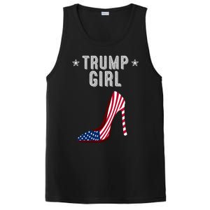 Funny Trump Gift Cute High Heel American Flag Great Gift PosiCharge Competitor Tank