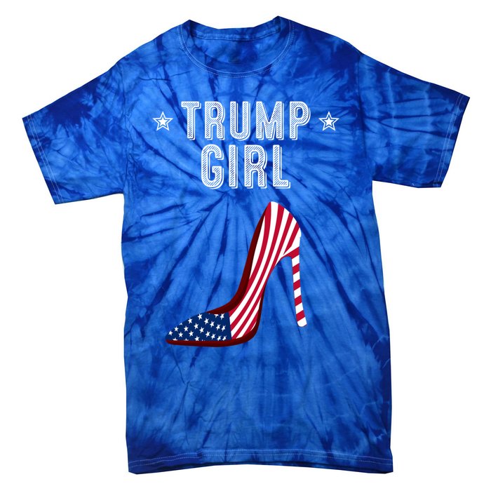 Funny Trump Gift Cute High Heel American Flag Great Gift Tie-Dye T-Shirt