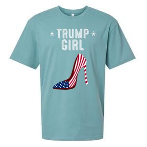 Funny Trump Gift Cute High Heel American Flag Great Gift Sueded Cloud Jersey T-Shirt