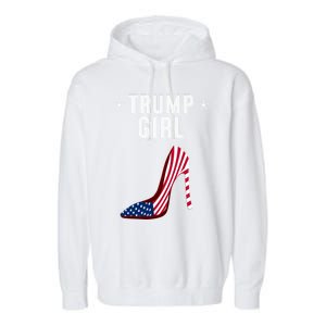 Funny Trump Gift Cute High Heel American Flag Great Gift Garment-Dyed Fleece Hoodie