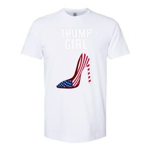 Funny Trump Gift Cute High Heel American Flag Great Gift Softstyle CVC T-Shirt