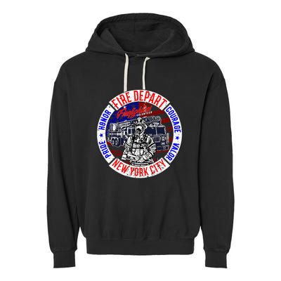Firefighter Truck Gear Fire Department New York Firefighters Garment-Dyed Fleece Hoodie