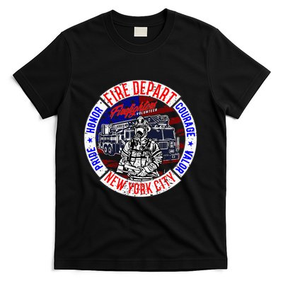 Firefighter Truck Gear Fire Department New York Firefighters T-Shirt