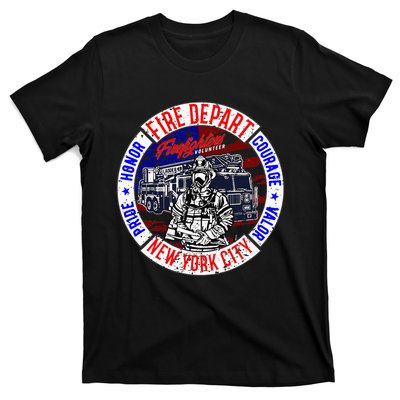 Firefighter Truck Gear Fire Department New York Firefighters T-Shirt