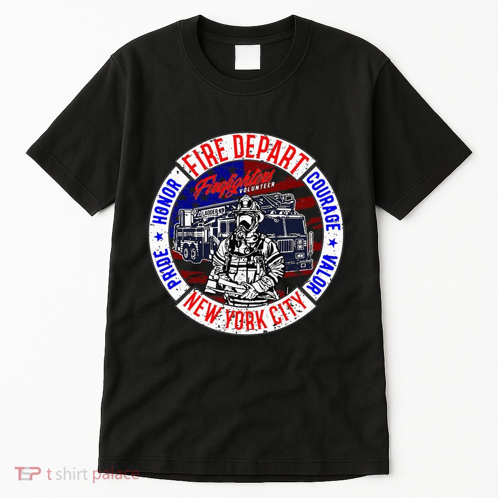 Firefighter Truck Gear Fire Department New York Firefighters Tall T-Shirt