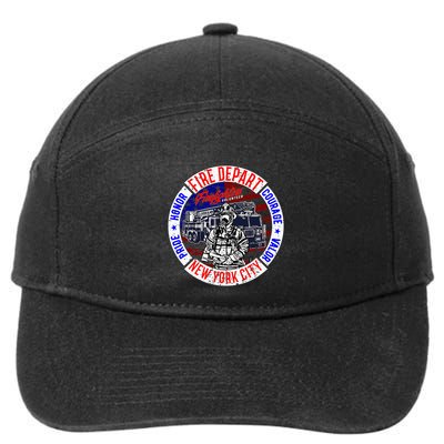 Firefighter Truck Gear Fire Department New York Firefighters 7-Panel Snapback Hat