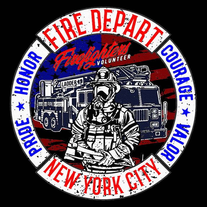 Firefighter Truck Gear Fire Department New York Firefighters Bucket Hat