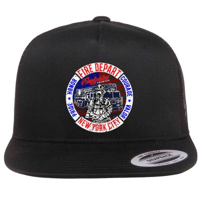 Firefighter Truck Gear Fire Department New York Firefighters Flatbill Hat