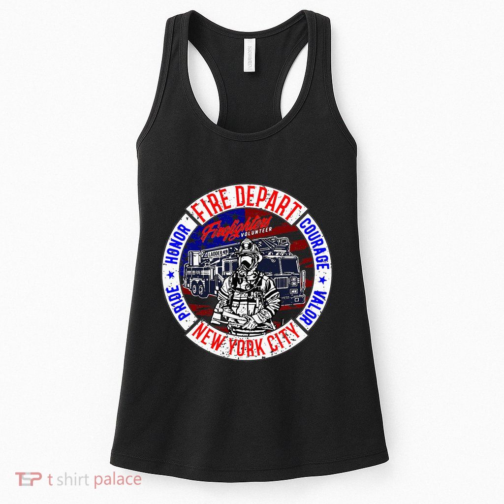 Firefighter Truck Gear Fire Department New York Firefighters Womens Tank Top