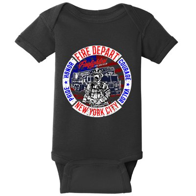 Firefighter Truck Gear Fire Department New York Firefighters Baby Bodysuit