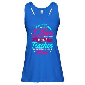 Funny Teacher Gift For Mama I Love Being A Teacher And Mom Gift Ladies Essential Flowy Tank