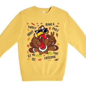 Funny Turkey Gravy Beans And Rolls Thanksgiving Turkey Family Gift Premium Crewneck Sweatshirt