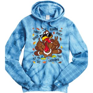 Funny Turkey Gravy Beans And Rolls Thanksgiving Turkey Family Gift Tie Dye Hoodie