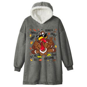 Funny Turkey Gravy Beans And Rolls Thanksgiving Turkey Family Gift Hooded Wearable Blanket