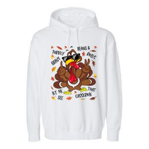 Funny Turkey Gravy Beans And Rolls Thanksgiving Turkey Family Gift Garment-Dyed Fleece Hoodie