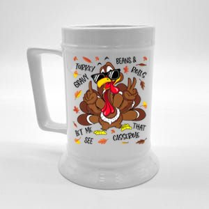 Funny Turkey Gravy Beans And Rolls Thanksgiving Turkey Family Gift Beer Stein