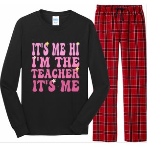 Funny Teacher Groovy It's Me Hi I'm The Teacher It's Me Long Sleeve Pajama Set