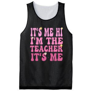 Funny Teacher Groovy It's Me Hi I'm The Teacher It's Me Mesh Reversible Basketball Jersey Tank