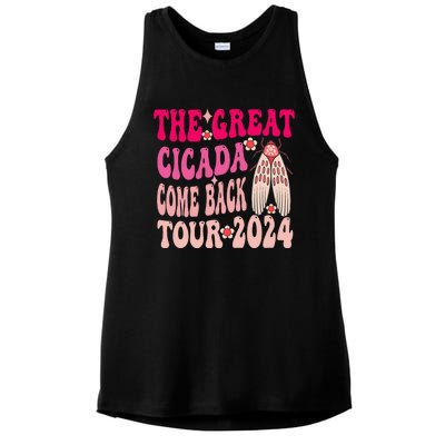 Funny The Great Cicada Comeback 2024 Ladies PosiCharge Tri-Blend Wicking Tank