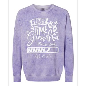 First Time Grandma 2025 Loading Nana Funny Baby Announcement Colorblast Crewneck Sweatshirt