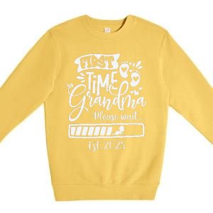 First Time Grandma 2025 Loading Nana Funny Baby Announcement Premium Crewneck Sweatshirt