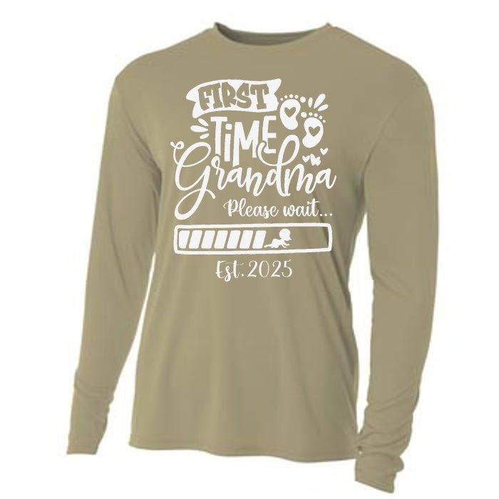 First Time Grandma 2025 Loading Nana Funny Baby Announcement Cooling Performance Long Sleeve Crew