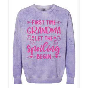 First Time Grandma Let The Spoiling Begin Colorblast Crewneck Sweatshirt