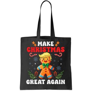 Funny Trump Gingerbread Man Make Christmas Great Again 2024 Tote Bag