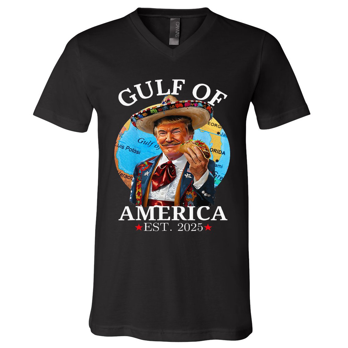 Funny Trump Gulf Of Us America 2025 Trump Merchandise .Png V-Neck T-Shirt