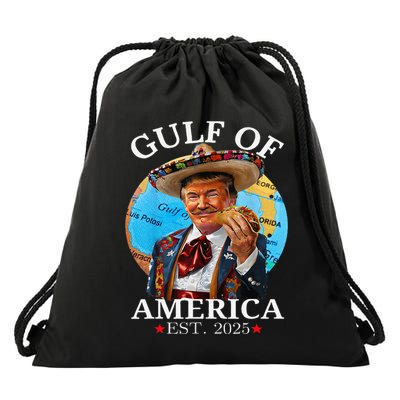 Funny Trump Gulf Of Us America 2025 Trump Merchandise .Png Drawstring Bag