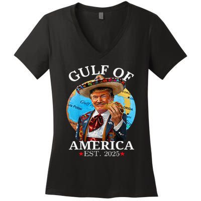 Funny Trump Gulf Of Us America 2025 Trump Merchandise .Png Women's V-Neck T-Shirt