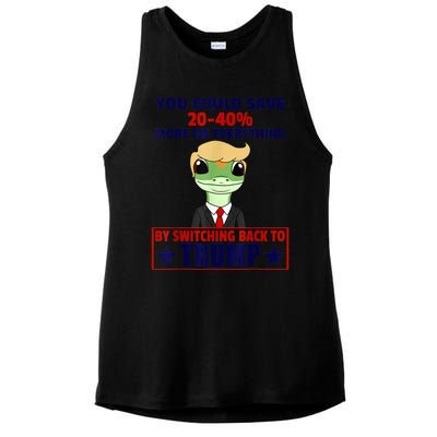 Funny Trump Gecko Switch Back To Trump Save More Republican Ladies PosiCharge Tri-Blend Wicking Tank