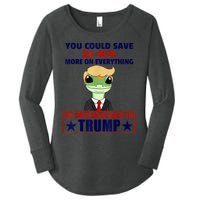 Funny Trump Gecko Switch Back To Trump Save More Republican Women's Perfect Tri Tunic Long Sleeve Shirt