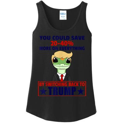 Funny Trump Gecko Switch Back To Trump Save More Republican Ladies Essential Tank