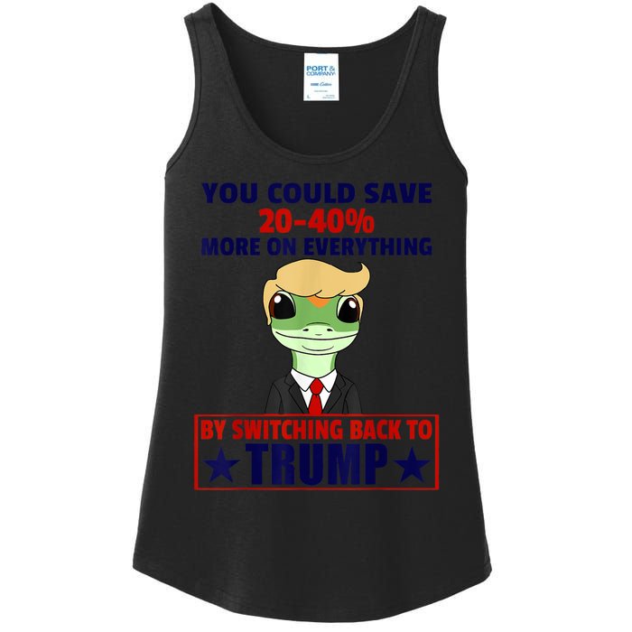 Funny Trump Gecko Switch Back To Trump Save More Republican Ladies Essential Tank