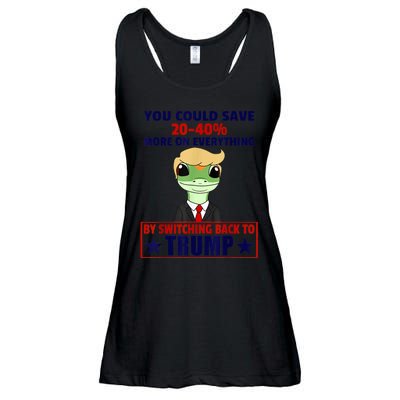 Funny Trump Gecko Switch Back To Trump Save More Republican Ladies Essential Flowy Tank