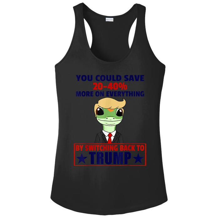 Funny Trump Gecko Switch Back To Trump Save More Republican Ladies PosiCharge Competitor Racerback Tank