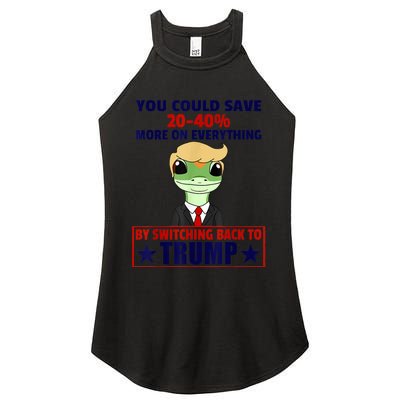 Funny Trump Gecko Switch Back To Trump Save More Republican Women's Perfect Tri Rocker Tank