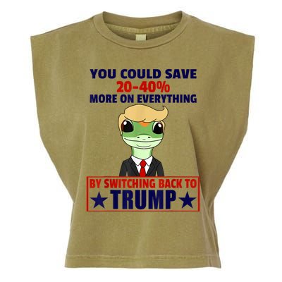 Funny Trump Gecko Switch Back To Trump Save More Republican Garment-Dyed Women's Muscle Tee