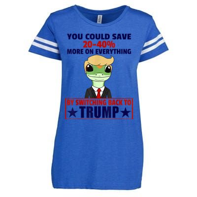 Funny Trump Gecko Switch Back To Trump Save More Republican Enza Ladies Jersey Football T-Shirt