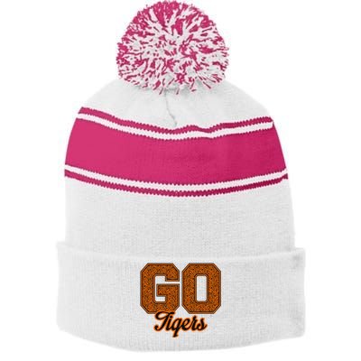 Fenton Tigers Go! School Pride Stripe Pom Pom Beanie