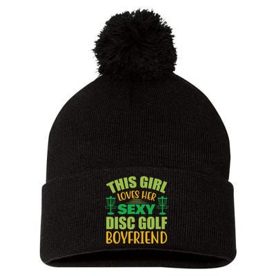 Frolf This Girl Loves Her Sexy Disc Golf Boyfriend Frisbee Golf Pom Pom 12in Knit Beanie