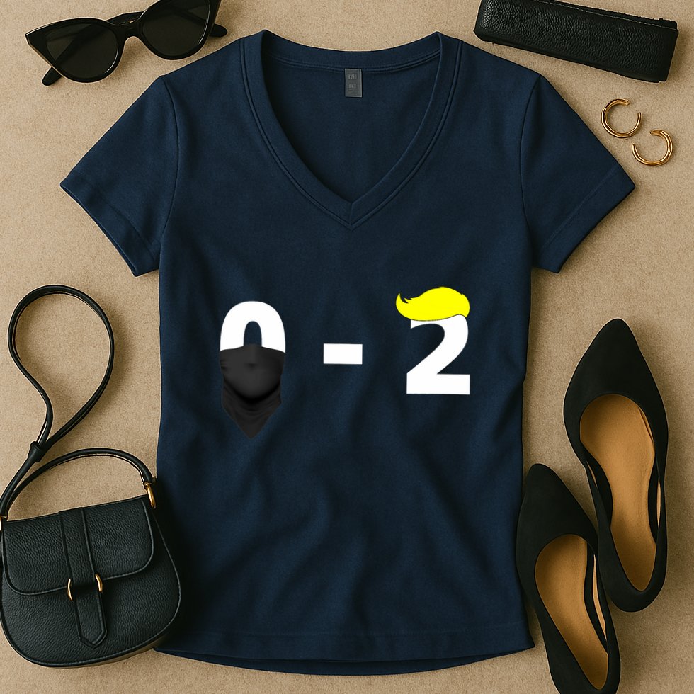 Funny Trump Golf Course Gunshots 0 2 Trump Is Safe Women's V-Neck T-Shirt