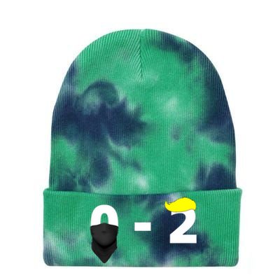 Funny Trump Golf Course Gunshots 0 2 Trump Is Safe Tie Dye 12in Knit Beanie