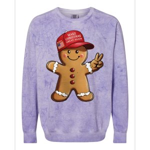 Funny Trump Gingerbread Man Make Christmas Great Again 2024 Colorblast Crewneck Sweatshirt