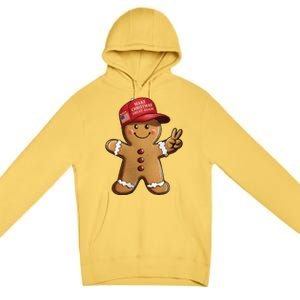 Funny Trump Gingerbread Man Make Christmas Great Again 2024 Premium Pullover Hoodie