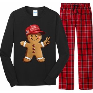 Funny Trump Gingerbread Man Make Christmas Great Again 2024 Long Sleeve Pajama Set