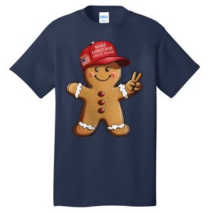 Funny Trump Gingerbread Man Make Christmas Great Again 2024 Tall T-Shirt