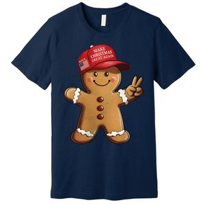 Funny Trump Gingerbread Man Make Christmas Great Again 2024 Premium T-Shirt